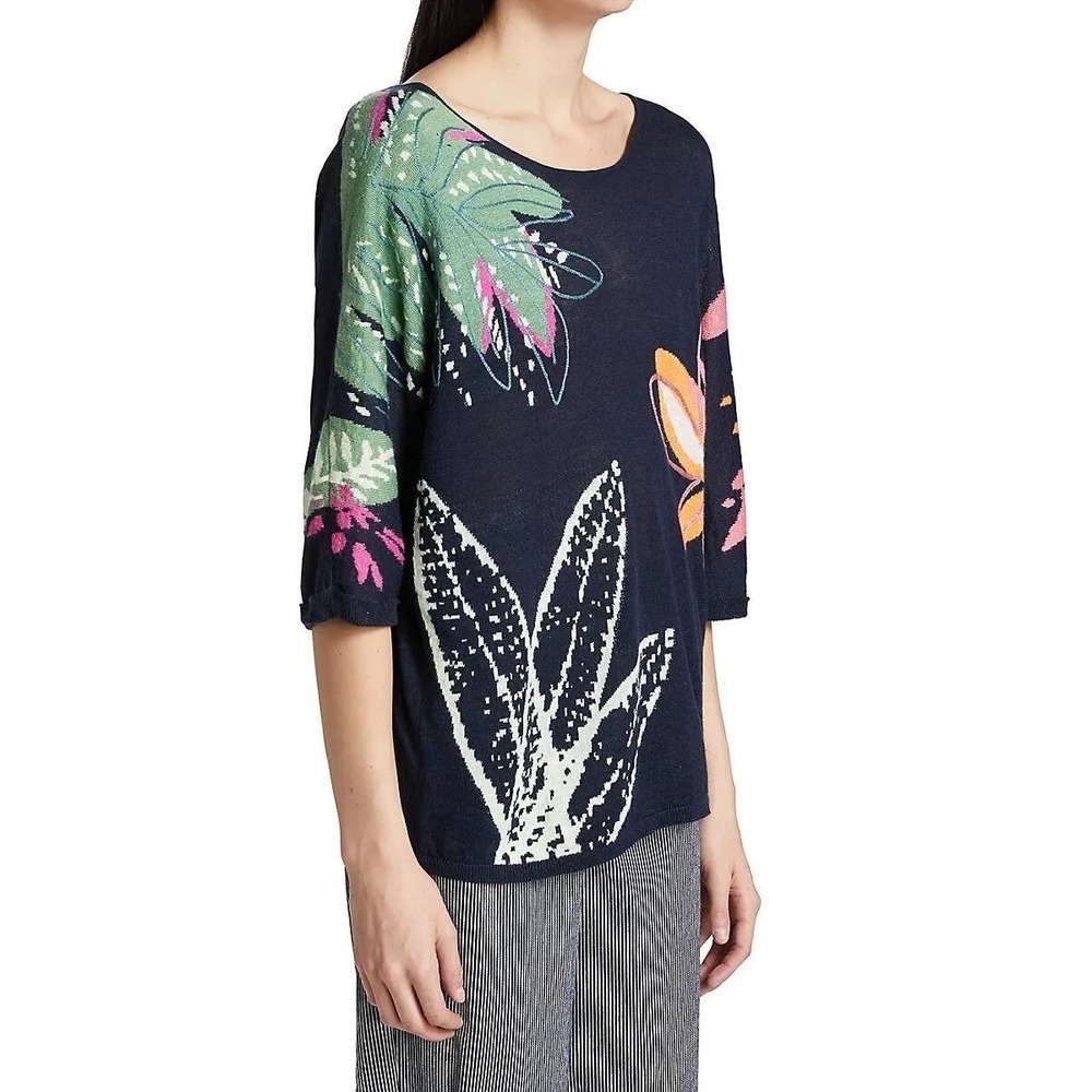 Nic+Zoe EUC Evening Garden Floral Print Sweater Size S RP 158$ - Picture 4 of 13